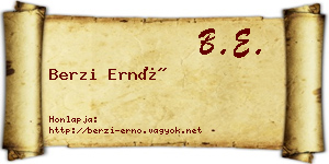 Berzi Ernő névjegykártya